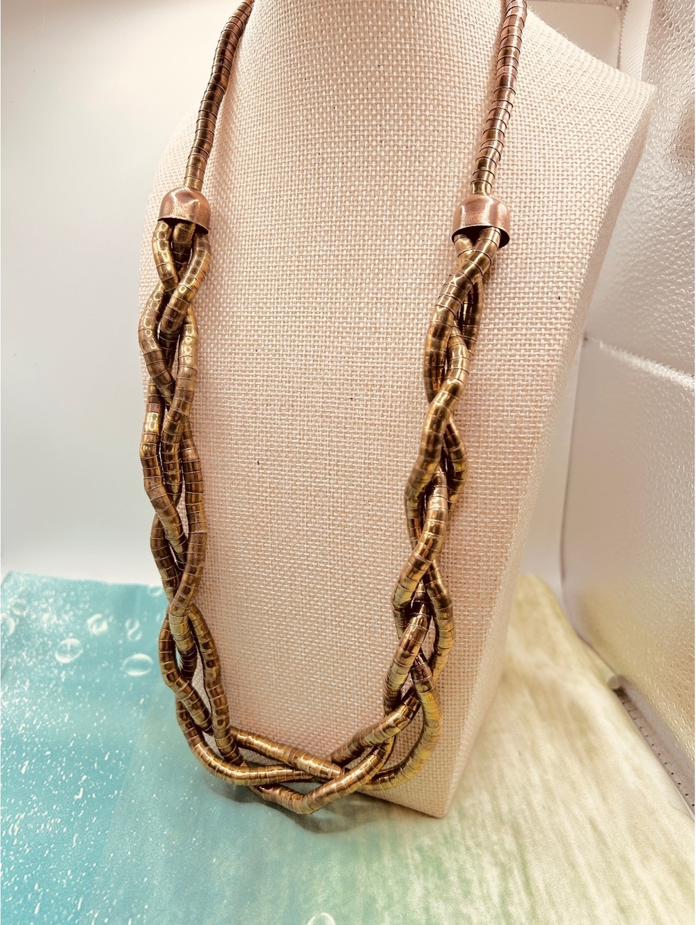 Vintage Articulated Snake Coil Chain Copper & Brass VGC
